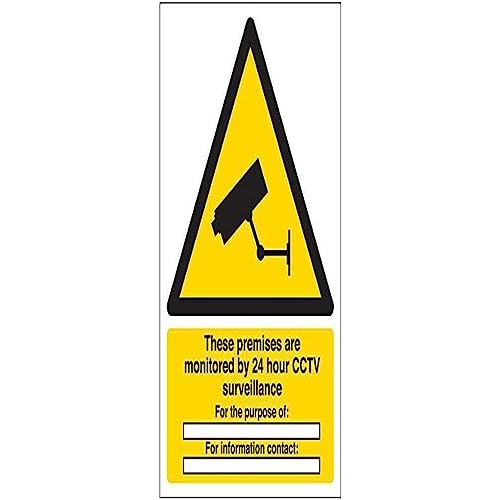 Warning Security – Monitored By 24 Cctv For The Purpose Of ¿ – 150 x 200 mm Restickable Sicherheitsschild von V Safety