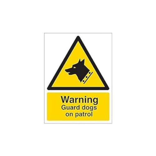 Warnschild "Warnwächter Hunde auf Patrol", Hochformat, 3 Stück, 150mm x 200mm, 3 von V Safety