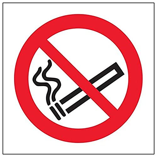 vsafety "Nicht rauchen Logo Schild, eckig, (Pack von 3), 80 mm x 80 mm, 3 von V Safety