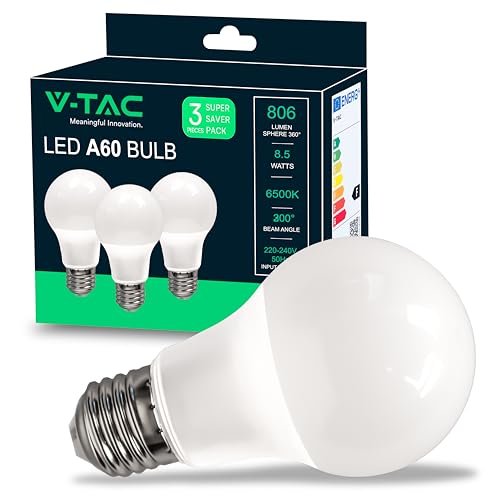 V-TAC 217240 LED EEK F (A - G) E27 Glühlampenform 8.50W Kaltweiß (Ø x H) 60mm x 108mm 3St. von V-TAC