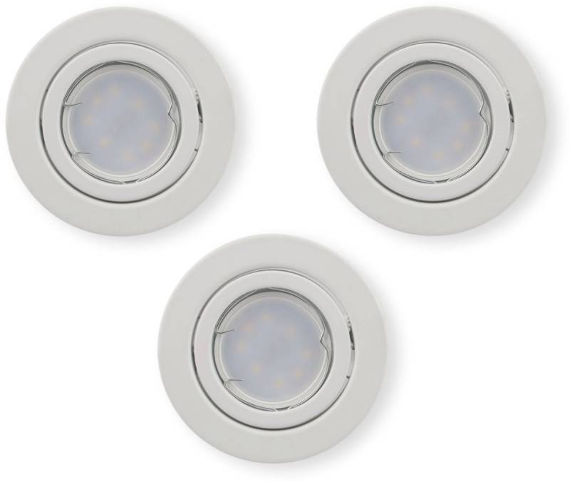 V-TAC LED-Einbauleuchten Set VT 3333 (8881), GU10, EEK:F, 5W, 400lm, 3000K, weiß, 3 Stück von V-TAC