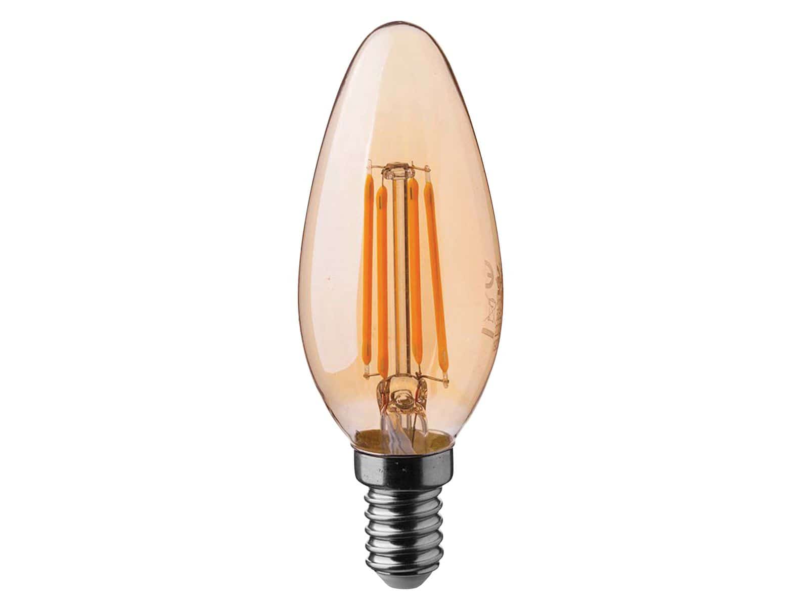 V-TAC LED-Filament-Lampe VT-1955-N, E14, EEK: F, 4W, 350lm, 2200K von V-TAC