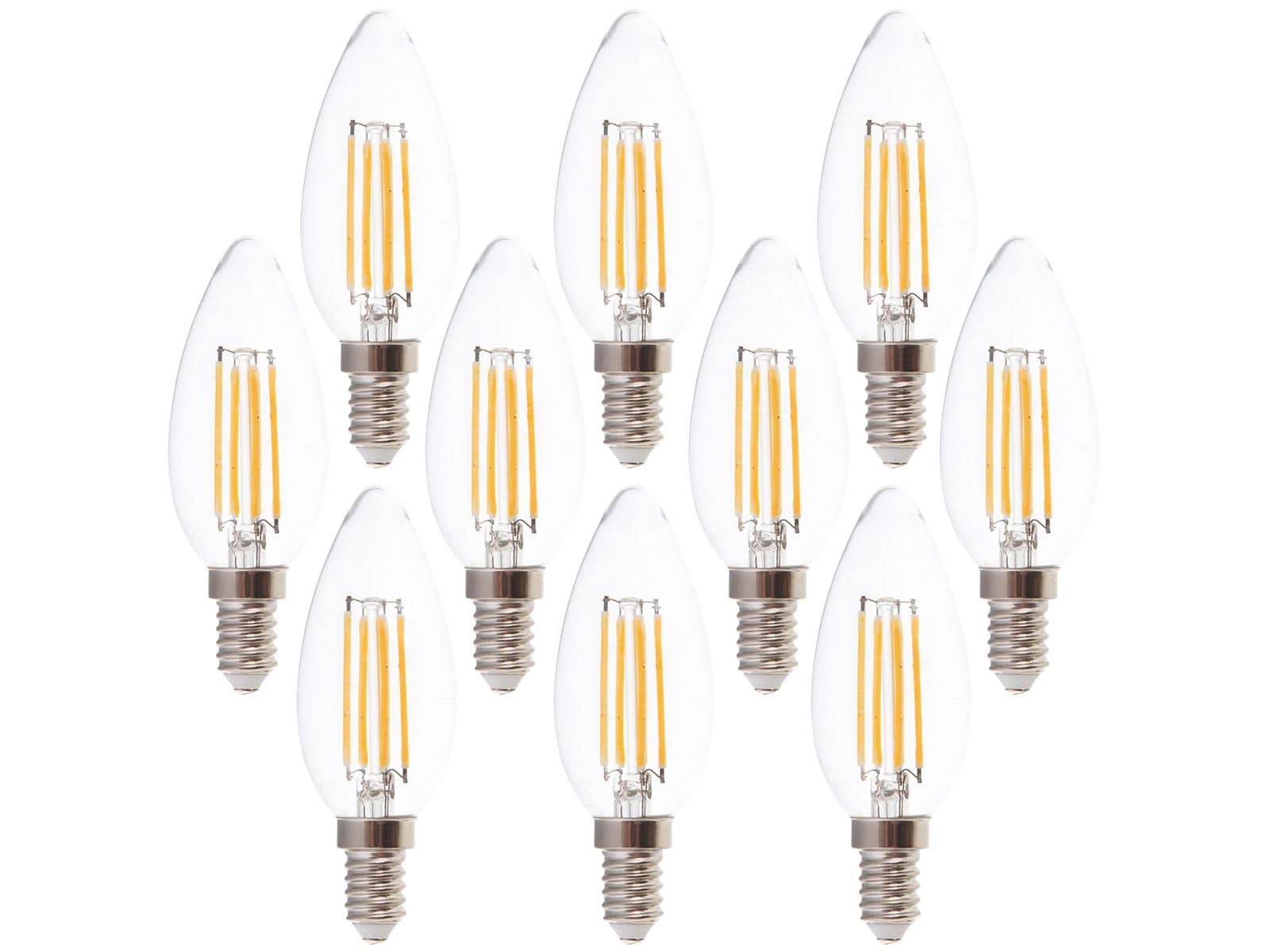 V-TAC LED-Filament-Lampe VT-1986-N, E14, EEK: F, 4W, 400lm, 3000K, 10 Stück von V-TAC