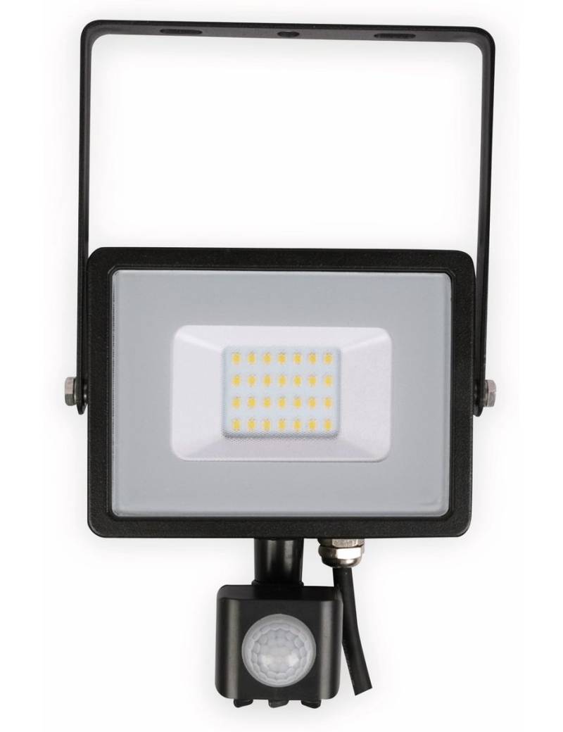 V-TAC LED-Fluter mit Bewegungsmelder VT-20-S-B, EEK: F, 20 W, 1600lm, 3000 K, schwarz von V-TAC