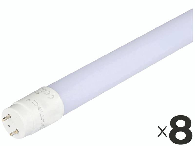 V-TAC LED-Röhre VT-1577, T8, G13, EEK: F, 20 W, 2100 lm, 4000 K, 1500 mm, 8 Stück von V-TAC