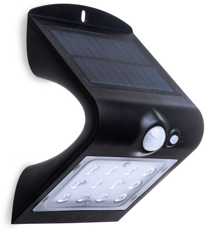 V-TAC Solar-LED Wandleuchte VT 767-2 (8277) mit Sensor, 1,5W, schwarz von V-TAC