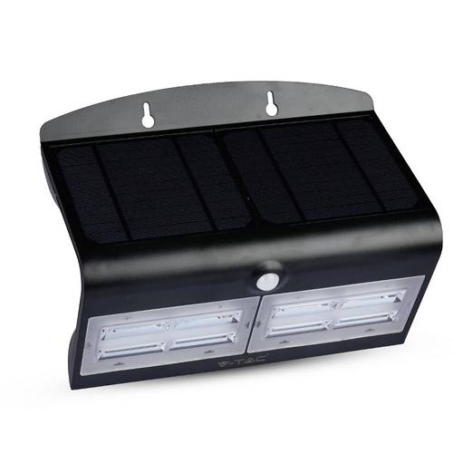 V-TAC Solar-Wandstrahler mit Bewegungsmelder VT-767-7-B 8279 LED 7.00W Tageslichtweiß Schwarz von V-TAC