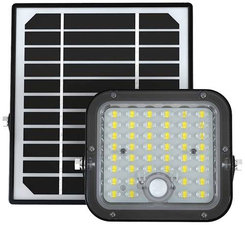 V-TAC VT-411 10313 LED-Flutlichtstrahler, Solarmodul 10W Kaltweiß Schwarz von V-TAC