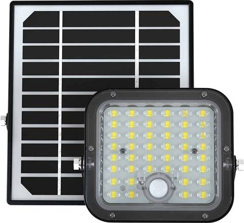 V-TAC VT-411 10314 LED-Flutlichtstrahler, Solarmodul 10W Neutralweiß Schwarz von V-TAC