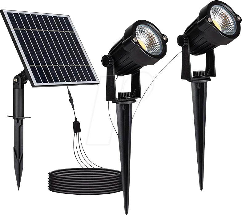 VT-20488 - 2er Pack LED Solar-Erdspießleuchte, 1,2 W, 3000K, schwarz, IP65 von V-TAC