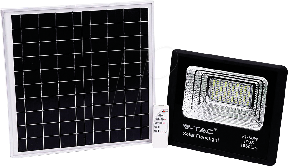 VT-8575 - LED-Flutlicht mit Solarpanel, 20 W, 4000K von V-TAC