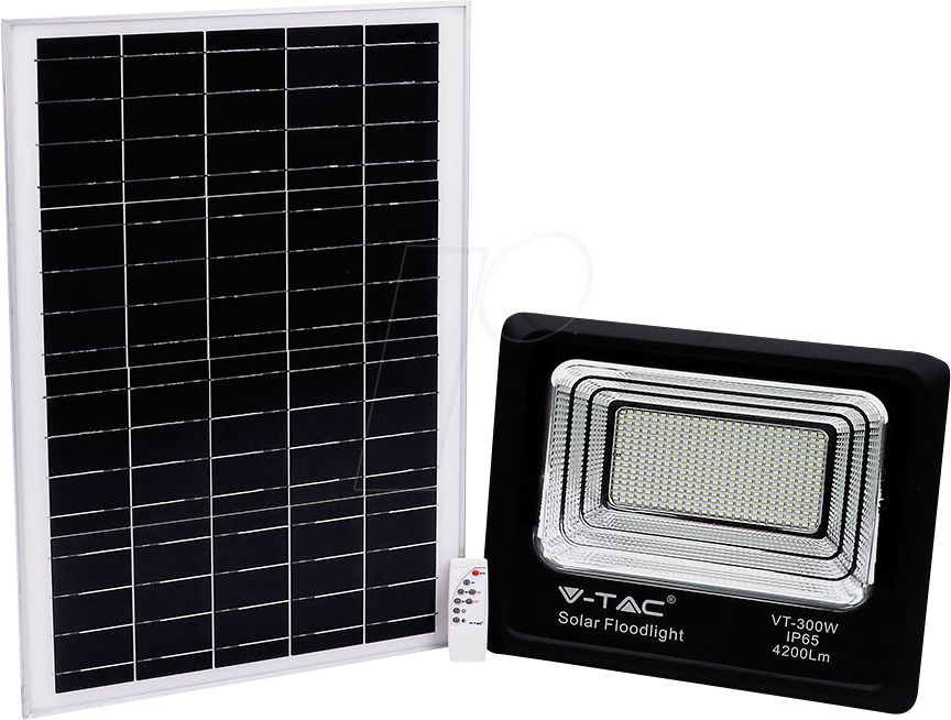 VT-8578 - LED-Flutlicht mit Solarpanel, 50 W, 4000K von V-TAC