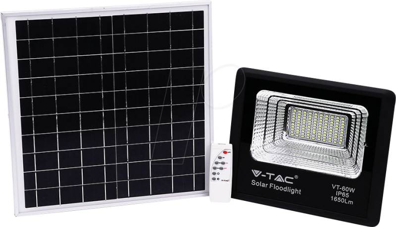 VT-94010 - LED-Flutlicht mit Solarpanel, 20 W, 6000 K von V-TAC