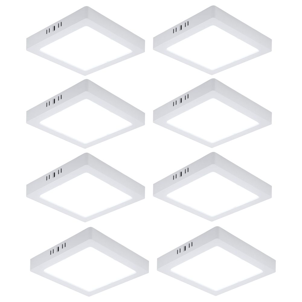 8er Set LED Deckenleuchte, Aufbau-Panel, Kunststoff, weiß, L 21,4 cm von V-Tac