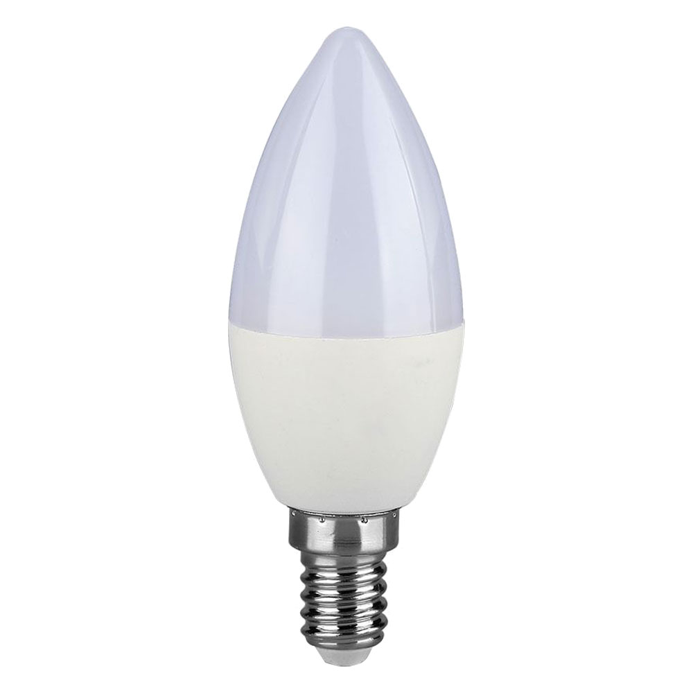 LED 7 Watt Leuchtmittel E14, 600 Lumen, Kerze, warmweiß, DxH 3,7x10 cm von V-Tac