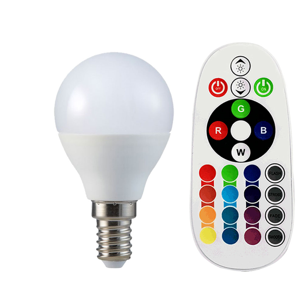 RGB LED 4,8 Watt Leuchtmittel E14, Fernbedienung, 470 Lumen, DxH 4,75x8,8 cm von V-Tac