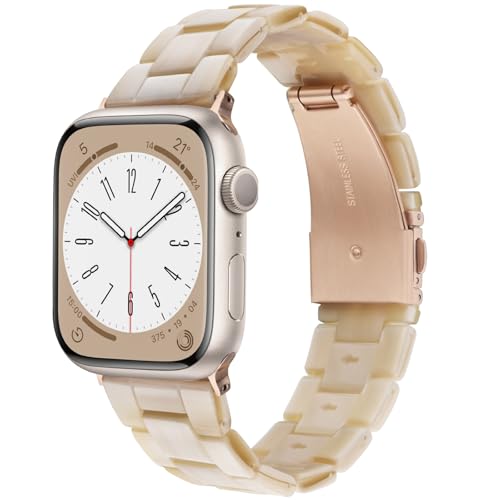 V.R.HOPE Moderes leichtes Harz Ersatzarmband kompatibel mit Apple Watch Series 7/8/9/SE/10/ 41mm 40mm 38mm 42mm Damen Herren, für Apple Watch Series 6/5/4/3/2/1 - Beige V.R.HOPE Moderes leichtes Harz Ersatzarmband kompatibel mit Apple Watch Series 7/8/9/SE/10/ 41mm 40mm 38mm 42mm Damen Herren, für Apple Watch Series 6/5/4/3/2/1 - Beige von V.R.HOPE