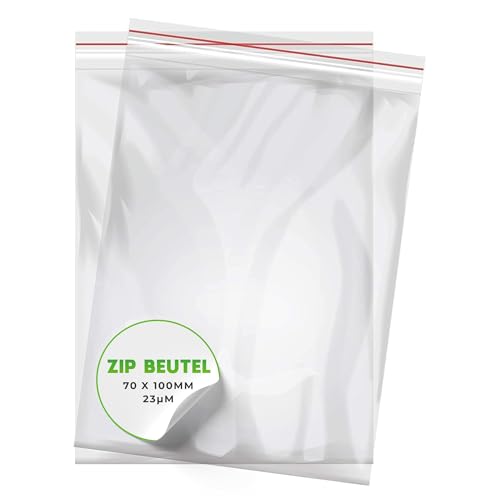 V1 Trade Zip Beutel Set 100 Stück 70 x 100 mm - Baggys - Robuste Druckverschlussbeutel - Wiederverschließbare Beutel zu Einer Besseren Organisation - Plastikbeutel Verschließbar von V1 TRADE