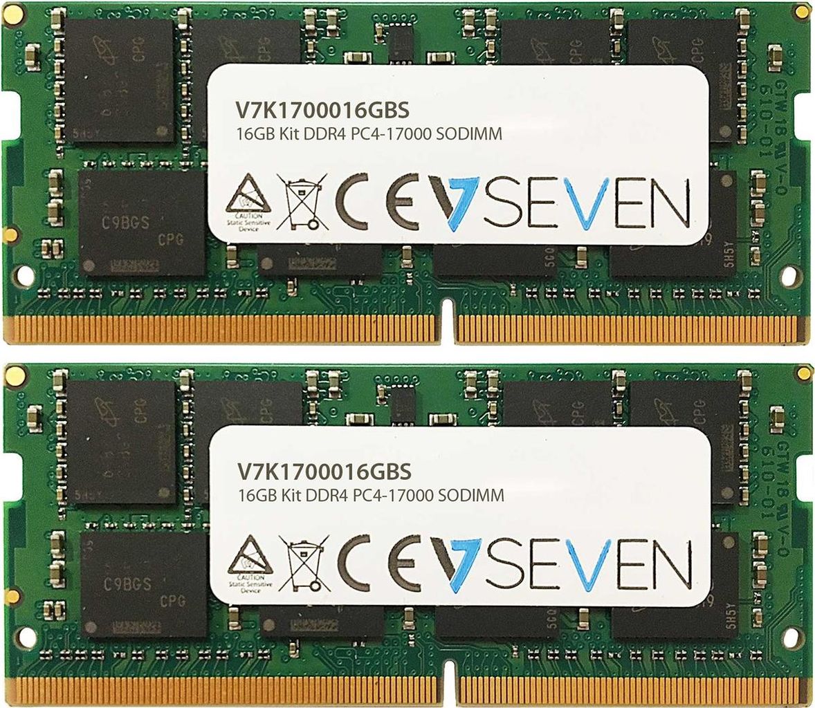 V7 2X8GB KIT DDR4 2133MHZ CL15 SO DIMM PC4-17000 1.2V (V7K1700016GBS) von V7