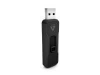 V7 64 GB USB 2.0 Flash-Laufwerk – mit Schiebemechanismus, 64 GB, USB Typ-A, 2.0, 10 MB/s, Dia, Schwarz von V7