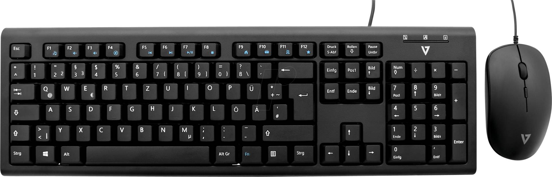 V7 CKU200DE - Tastatur-/Maus-Kombination, USB, mit DE-Layout von V7