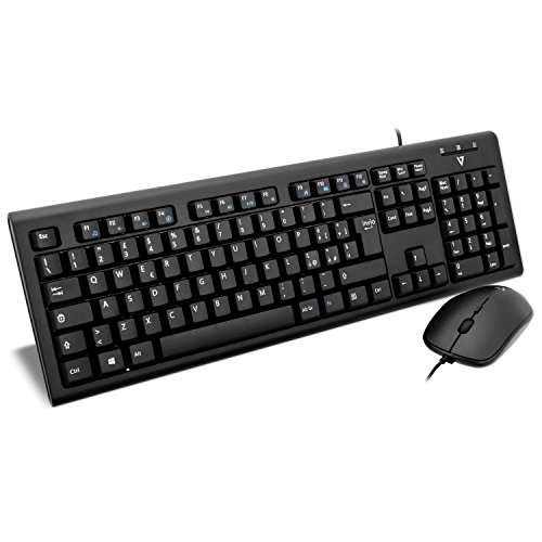 V7 CKU200IT Combo Tastatur und Maus (Italienisch, IT, Italian, USB, Media-Hot-Keys) schwarz, J153902 von V7