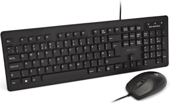 V7 CKU700UK - Tastatur-und-Maus-Set - USB - GB - Schwarz (B-Ware) von V7