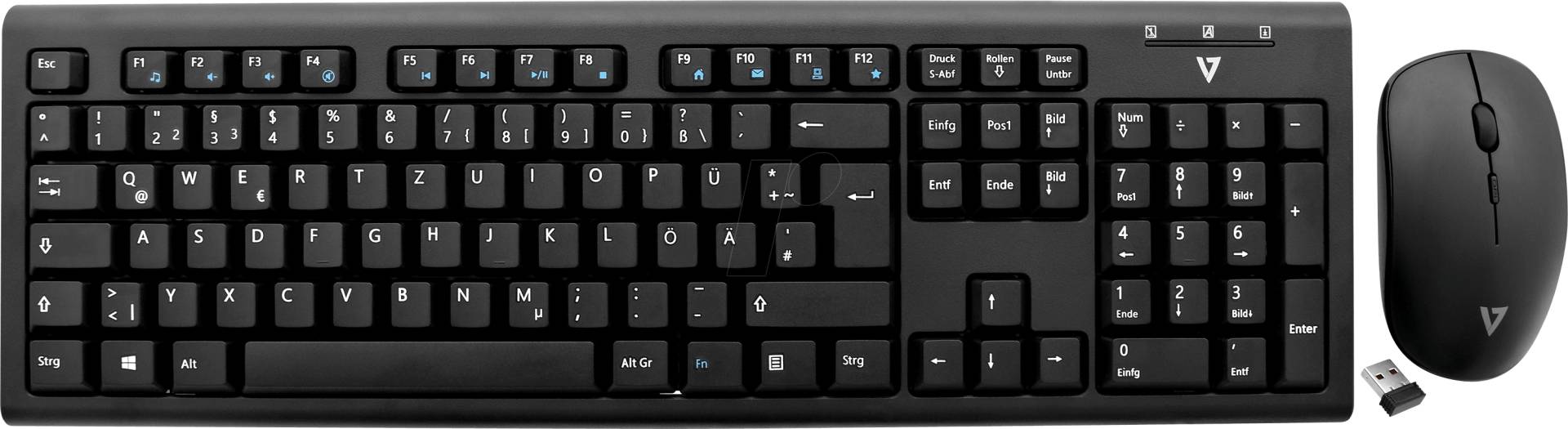 V7 CKW200DE - Tastatur-/Maus-Kombination, Funk, mit DE-Layout von V7