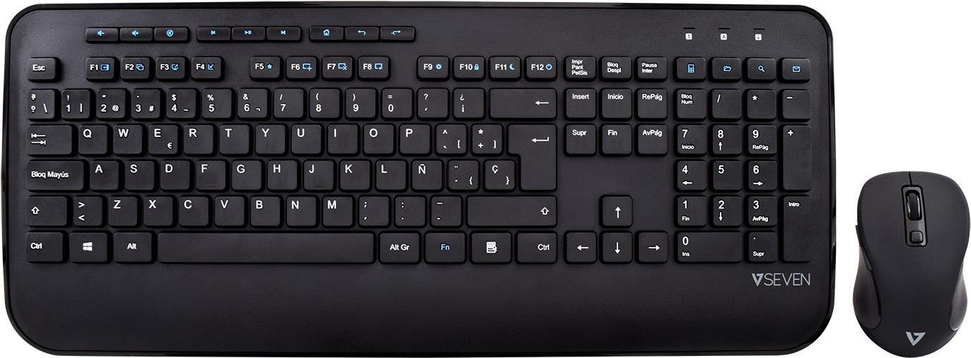 V7 CKW300ES - Tastatur-und-Maus-Set - kabellos - QWERTY - Spanisch von V7