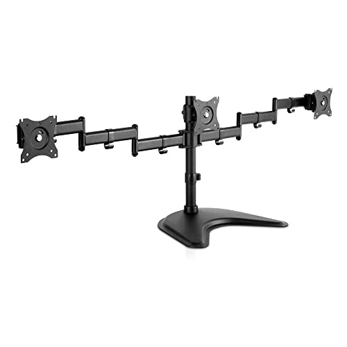 V7 DS1FST-1E Tischhalterung mit Dreifach-Schwenkfunktion für Monitore von 13 Zoll bis 27 Zoll oder 8kg Gewicht (Vesa 75x75, 100x100) von V7