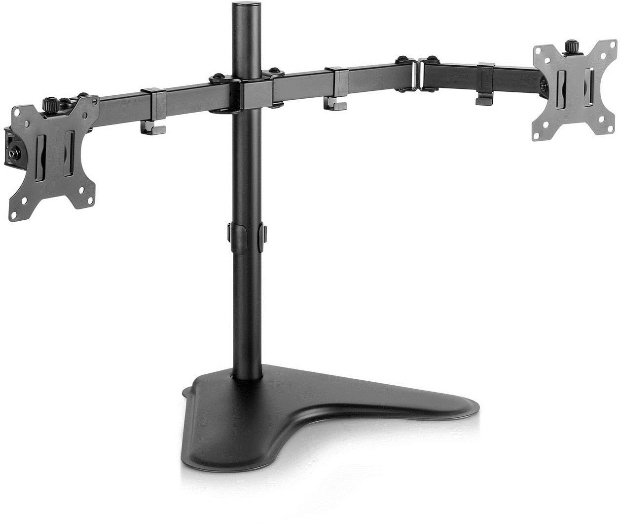 V7 DS2FSD-2E - Befestigungskit - einstellbarer Arm - für 2 LCD-Displays - Kunststoff, Aluminium, Stahl - Schwarz - Bildschirmgröße: 33-81.3 cm (13-32) - Tischmontage von V7