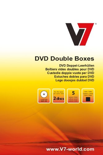 V7 Doppel DVD Leerhülle (5-er Pack Hülle) bruchsicher schwarz von V7