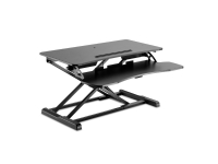 V7 Essential-Workstation-Tischständer mit Sitz-/Stehfunktion, Schwarz, 15 kg, MDF-Platten, Stahl, Kunststoff, China von V7