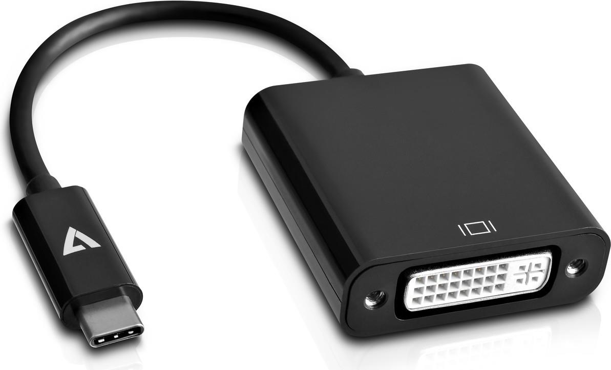 V7 - Externer Videoadapter - USB-C - DVI - Schwarz von V7