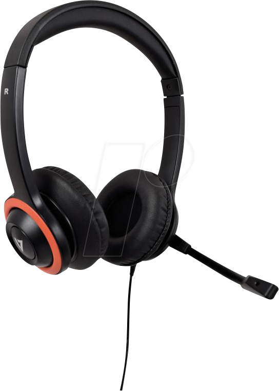V7 HA530E - Kopfhörer für Kinder, Homeschooling, schwarz von V7