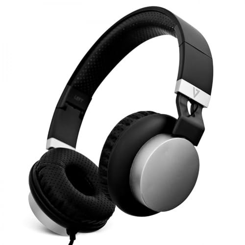 V7 HA601-3EP Premium On-Ear Stereo-Kopfhörer 3,5 mm mit Mikrofon von V7