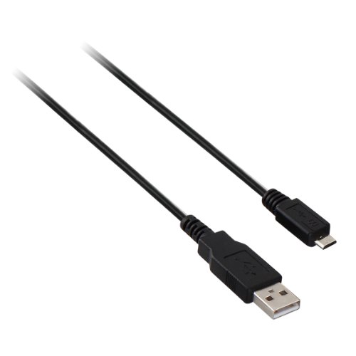 V7 High-Speed Micro USB 2.0 Gerätekabel, Typ A Stecker auf B Stecker, Laden und Synchronisieren für Smartphone, Digitalkameras, MP3-Player, Tablets (V7N2USB2AMCB-03F) Schwarz von V7