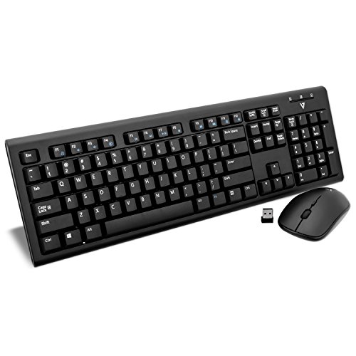 V7 Kabellose Tastatur und Maus mit US-Layout, Schwarz – CKW200US von V7