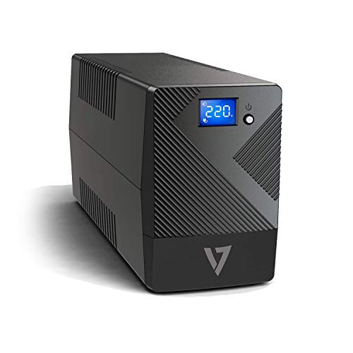 V7 - Power 600 VA Desktop UPS LCD 4 IEC-Out Line Interaktive AVR Überspannung 230 V von V7
