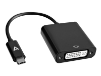 V7 USB-C-Stecker auf DVI-D Buchse Adapter schwarz, CE, FCC, Schwarz, Polybag, 50 g, 160 mm, 240 mm von V7
