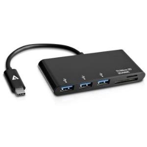 V7 USB-C male to 5-in-1 Hub female - Hub - 3 x SuperSpeed USB 3.0 - Desktop von V7