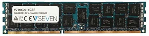 V7 V71060016GBR Server DDR3 DIMM Arbeitsspeicher 16GB (1333MHZ, CL9, PC3-10600, 240pin, 1.35 Volt, Registered ECC) von V7