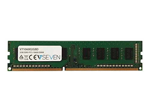 V7 V7106002GBD Desktop DDR3 DIMM Arbeitsspeicher 2GB (1333MHZ, CL9, PC3-10600, 240pin, 1.5 Volt) von V7