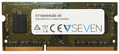 V7 V7106004GBS-SR Notebook DDR3 SO-DIMM Arbeitsspeicher 4GB (1333MHZ, CL9, PC3-10600, 204Pin, 1.5V, Single Rank) von V7