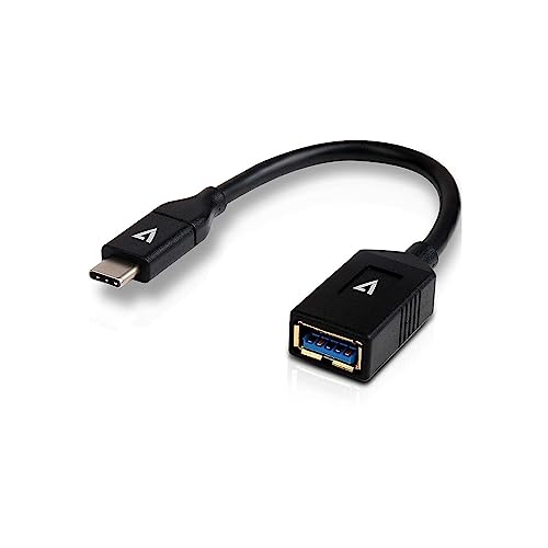 V7 V7U3C-BLK-1N USB-C Adapter 9,9 Zoll 9 Pin USB Typ A (F) auf 24 Pin USB-C (M), schwarz von V7