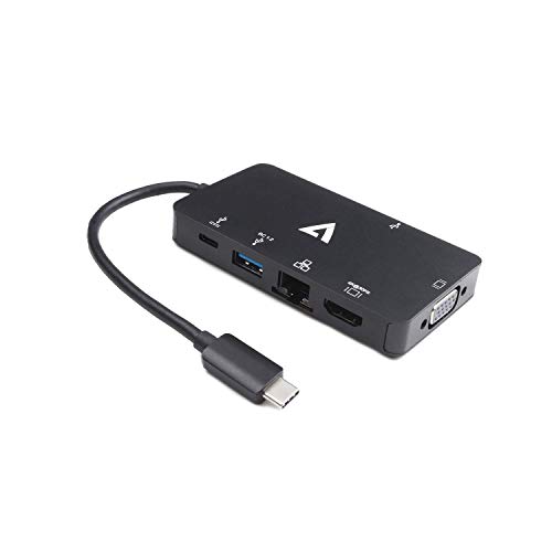Schwarzes USB-C-Adapter C auf 2 x Kabel von V7