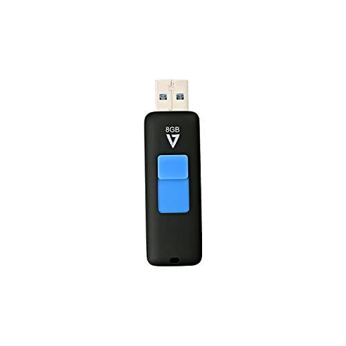 V7 VF38GAR-3E Slider USB 3.0 Speicherstick 8 GB schwarz/blau von V7