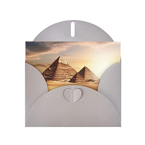 Grußkarten mit Umschlägen Ägyptische Pyramide in Wüste Druck Perlglanz Papier Urlaubskarten Lustige Geburtstagskarte 4 x 6 Zoll Party Einladungskarte Blanko-Karten von VACSAX