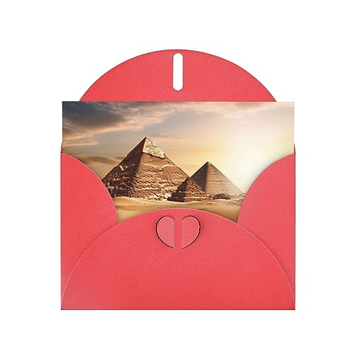 Grußkarten mit Umschlägen Ägyptische Pyramide in Wüste Druck Perlglanz Papier Urlaubskarten Lustige Geburtstagskarte 4 x 6 Zoll Party Einladungskarte Blanko-Karten von VACSAX
