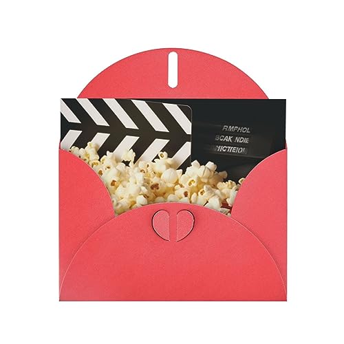 Grußkarten mit Umschlägen Kino Clapboard und Popcorn Druck Perlglanz Papier Urlaubskarten Lustige Geburtstagskarte 4 x 6 Zoll Party Einladungskarte Blanko-Karten von VACSAX